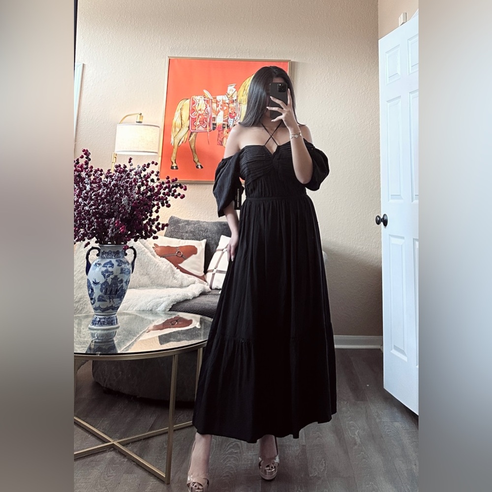 Karl Lagerfeld Black Midi Dress